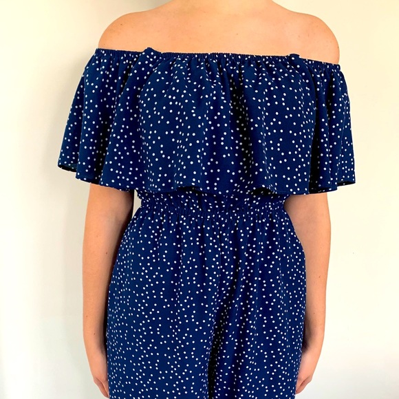 Women’s Polkadot Strapless Jumpsuit - Picture 2 of 3